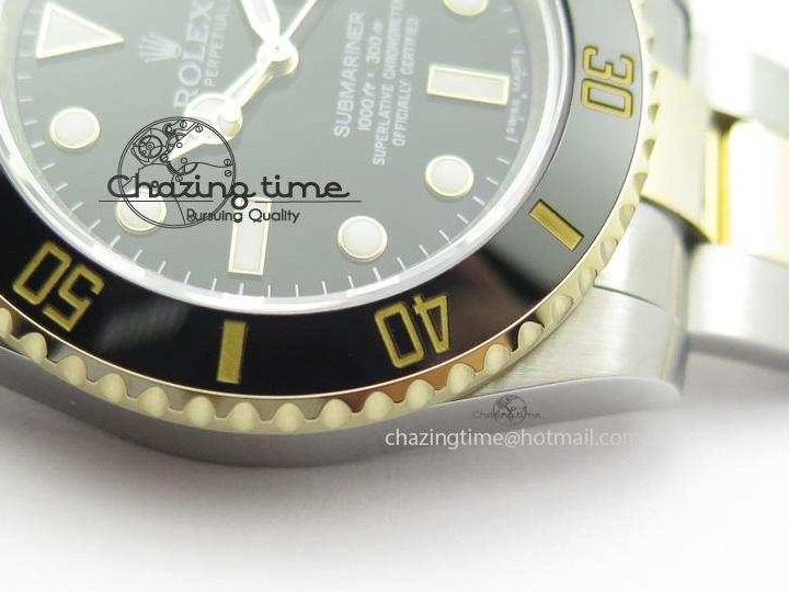0301 Submariner 116613 LN Noob 1:1 Best Edition YG Wrapped Bezel Black Dial On SS YG Bracelet A Neat 3961